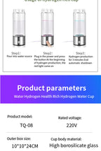 Portable Hydrogen-Rich Water Generator Bottle