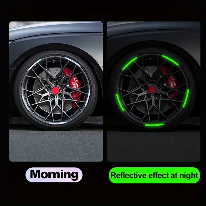 Luminous Reflective Wheel Rim Stickers for Cars and Motorcycles - 4