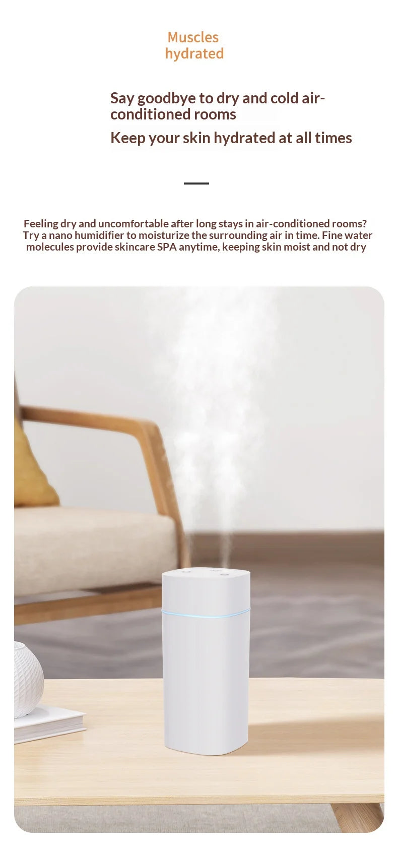 Portable Dual Spray Aromatherapy Desktop Humidifier - 13