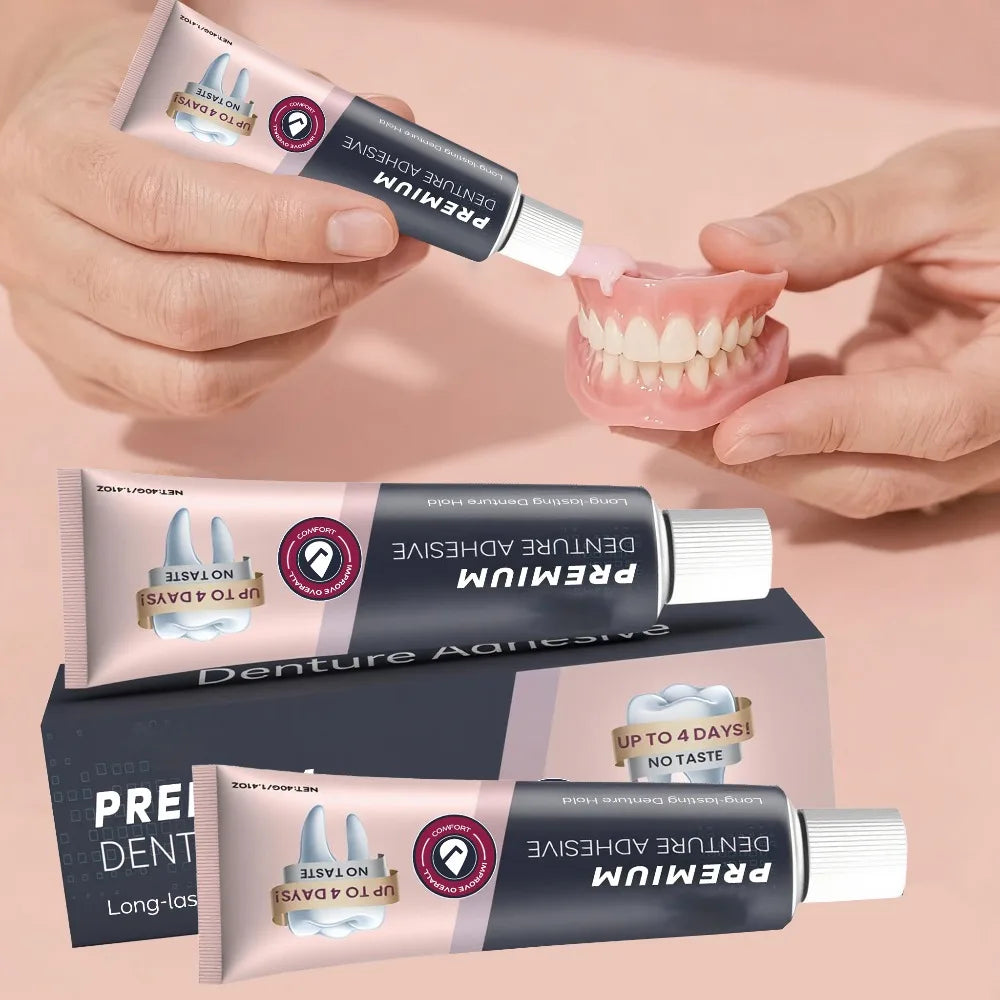 Waterproof Zinc-Free Denture Adhesive for All-Day Hold
