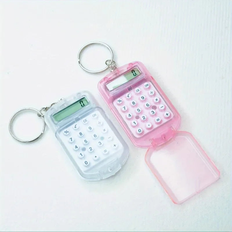 Portable Mini Transparent Flip Calculator with Keychain