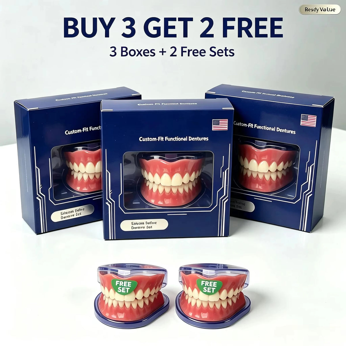 Instant Smile Resin Dentures Full Mouth Set