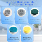 Electric Power Spin Scrubber with 5 Replaceable Brush Heads