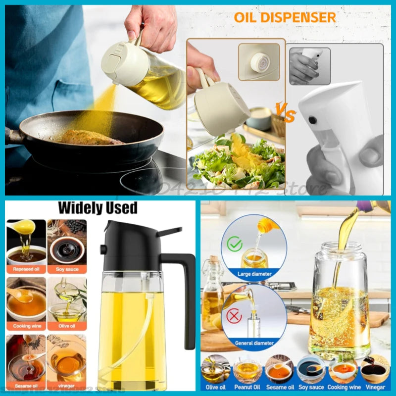 Glass Oil Dispenser Bottle and Spray for Kitchen - 1