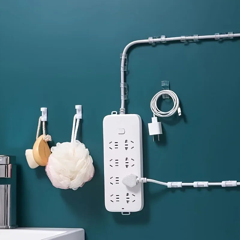 Self-Adhesive Cable Management Clips for Desk and Home
