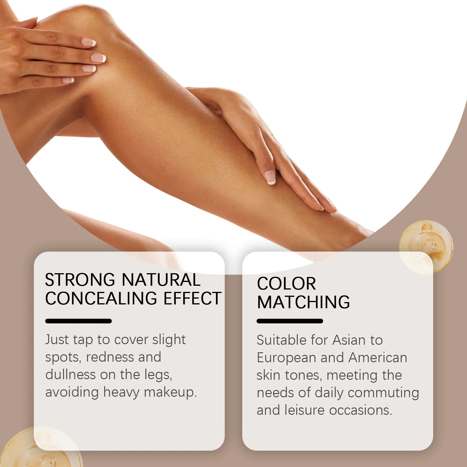 Waterproof Leg Makeup Concealer and Instant Bronzer Cream - 4