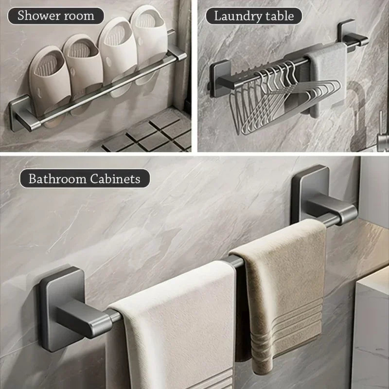 Wall Mounted Adhesive Towel Rack for Bathroom and Kitchen - 2