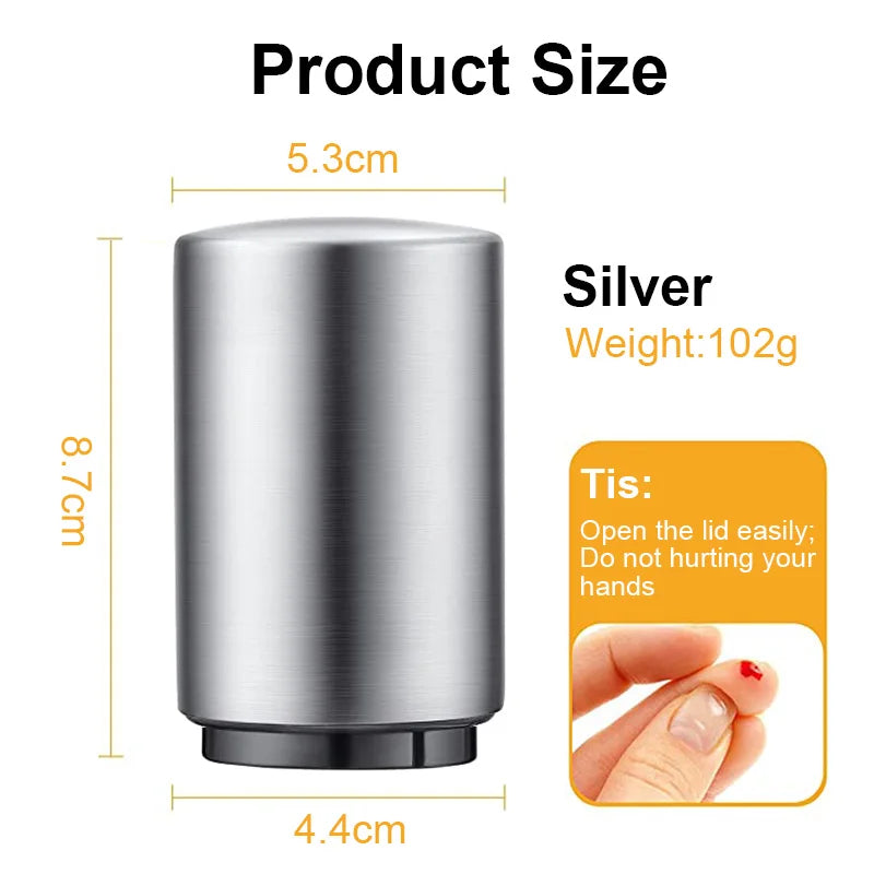 Automatic Stainless Steel Push-Down Beer Bottle Opener - 6