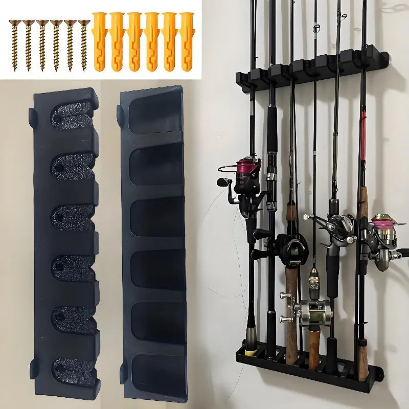 Wall-Mounted Fishing Rod Storage Rack - 1