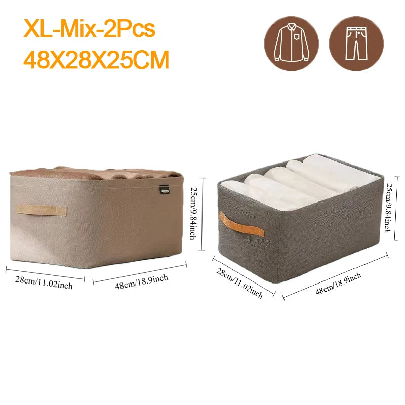 Foldable Fabric Clothing and Closet Organizer Storage Box