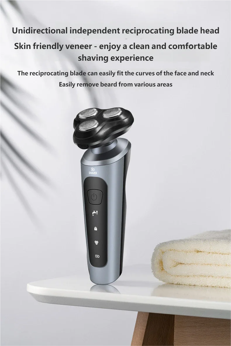 Rechargeable Electric Shaver for Men Wet and Dry Beard Razor - 9