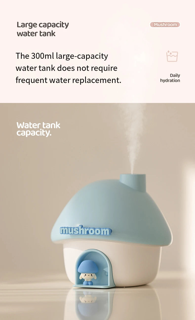 Cute Mushroom House Humidifier with LED Night Light - 13