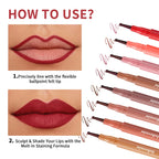 Waterproof Ballpoint Felt Tip Lip Liner Stain