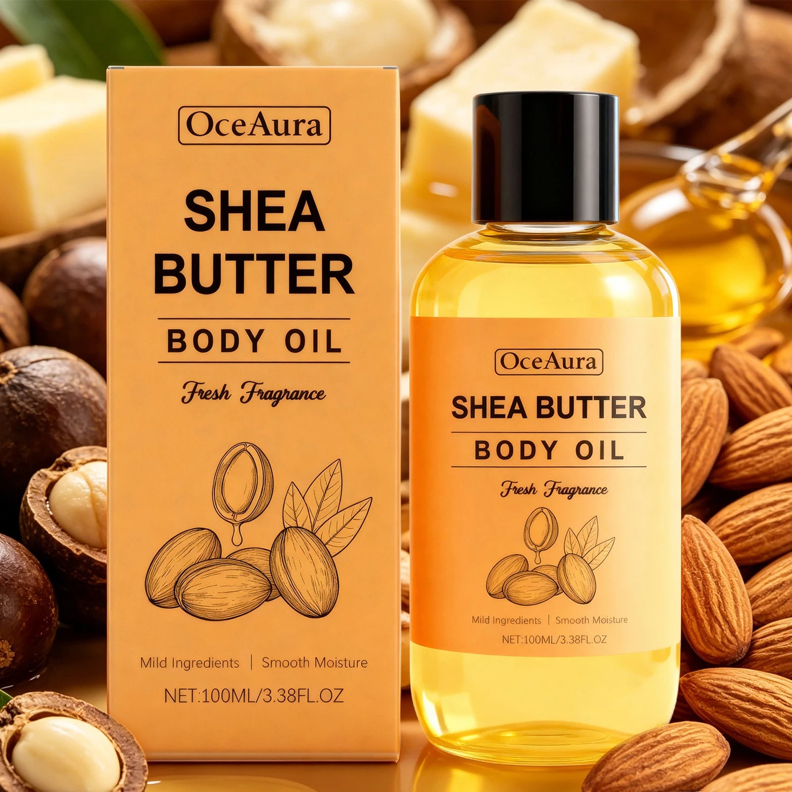 Nourishing Shea Butter Body Oil for Dry Skin Hydration - 2