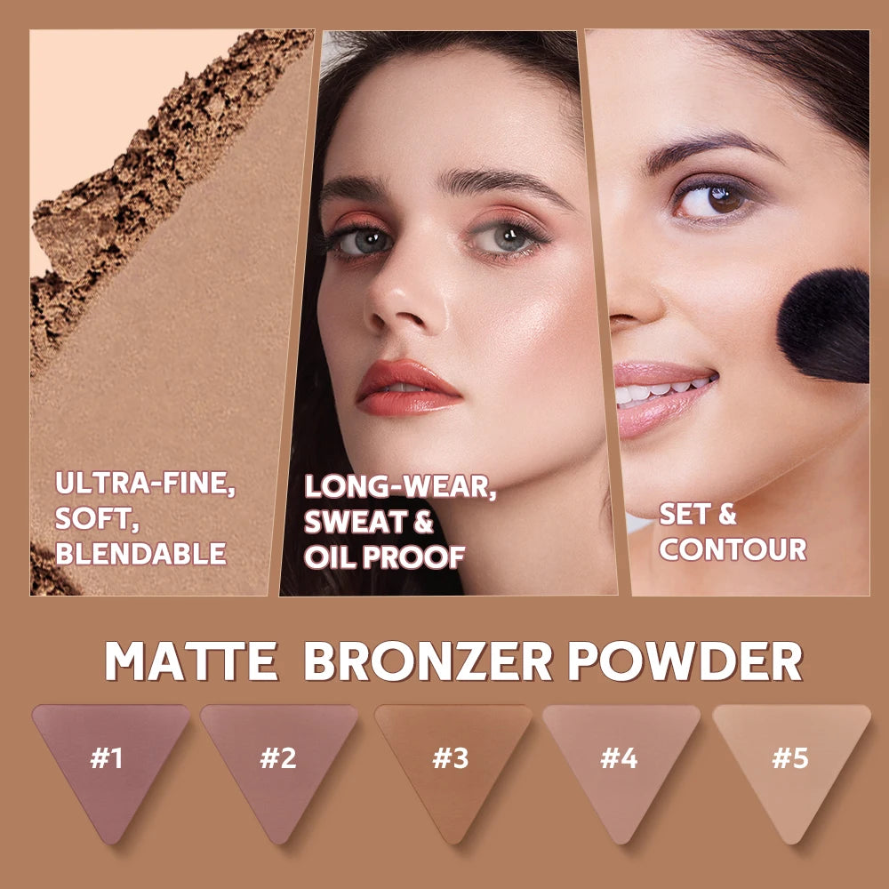 Matte Bronzer Powder for Face Contouring - 18
