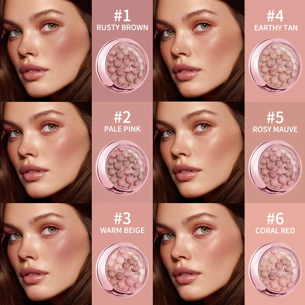 Spherical Powder Bead Blush for Natural Glowing Makeup