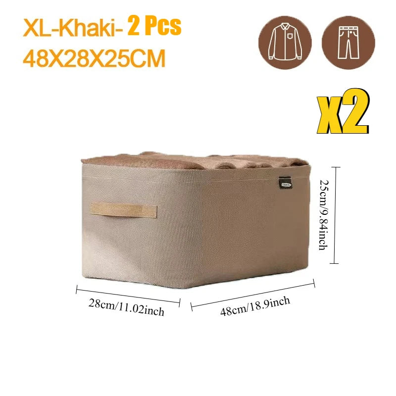 Foldable Fabric Clothing and Closet Organizer Storage Box