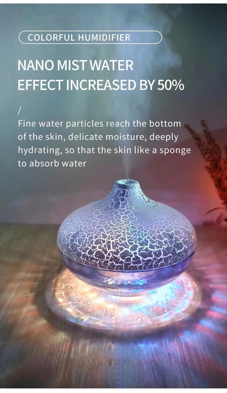 Crystal Crack LED Desktop Humidifier for Home and Bedroom - 10