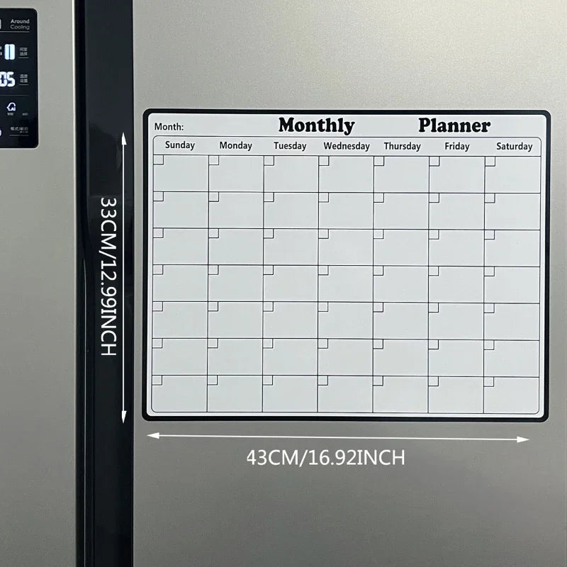 Magnetic Refrigerator Dry Erase Monthly Calendar Planner - 14