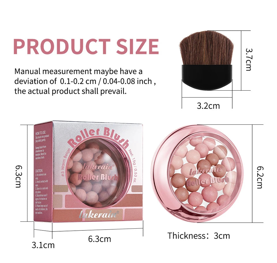 Spherical Powder Bead Blush for Natural Glowing Makeup
