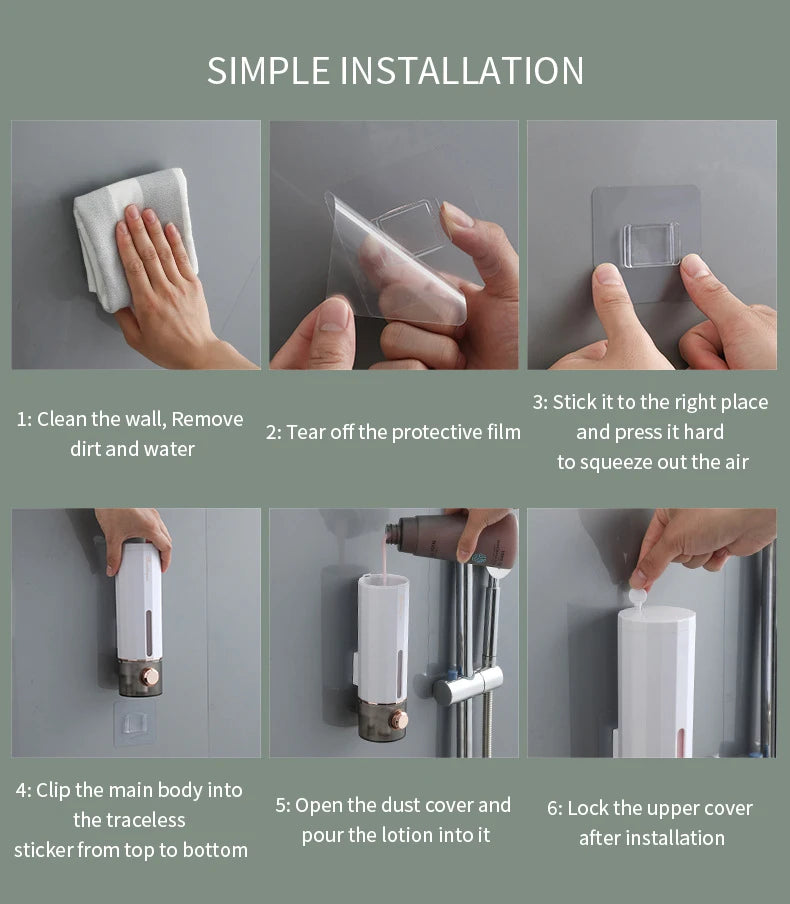 Wall-Mounted Manual Soap Dispenser for Bathroom