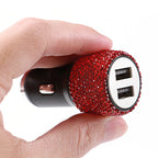 Dual Port Rhinestone USB Car Charger