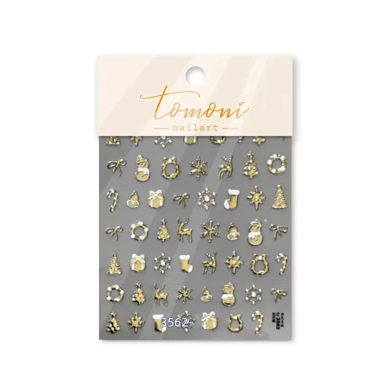 3D Christmas Cartoon Self-Adhesive Nail Art Decal Stickers