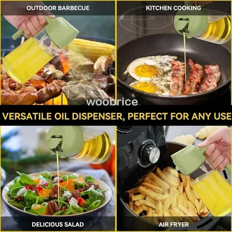 2-in-1 Glass Oil Dispenser and Kitchen Spray Bottle