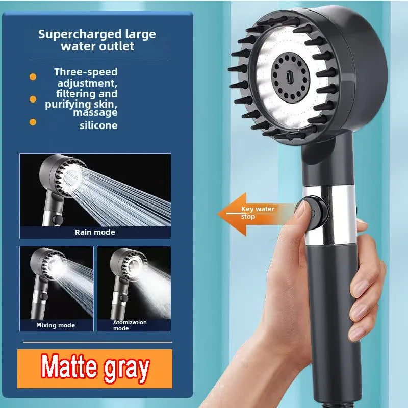 4-Mode High-Pressure Handheld Filtered Shower Head - 16