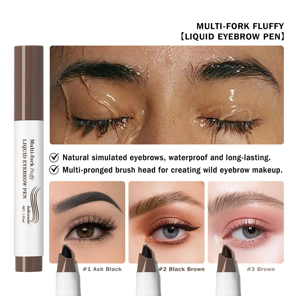 Waterproof Multi-Fork Liquid Eyebrow Pen - 3