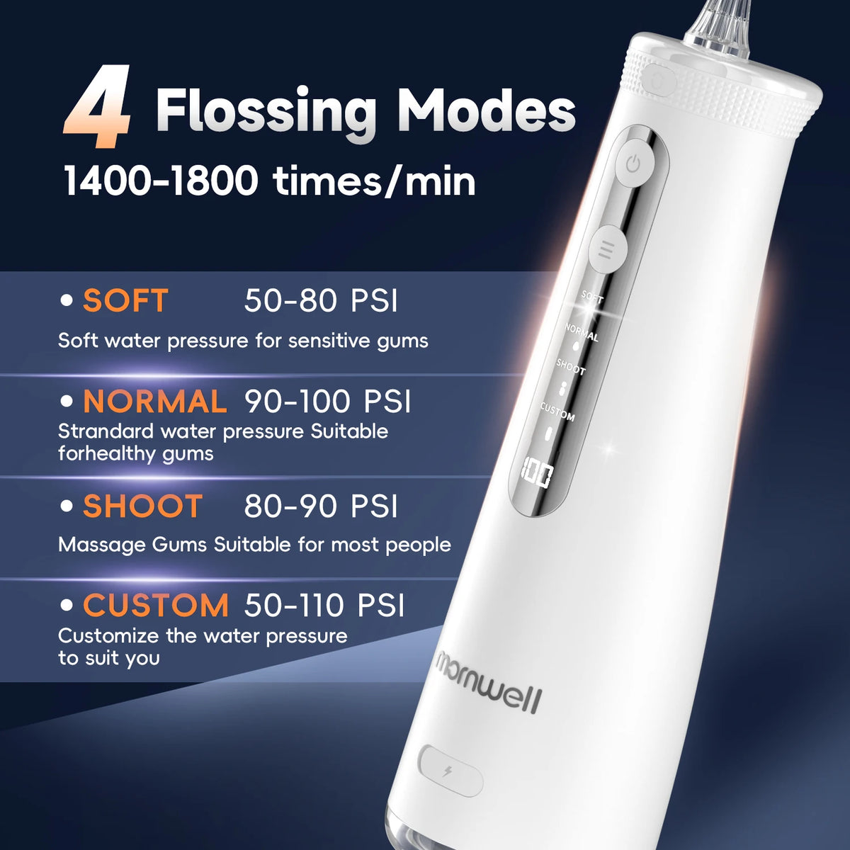 Portable Cordless Electric Water Flosser for Teeth Cleaning