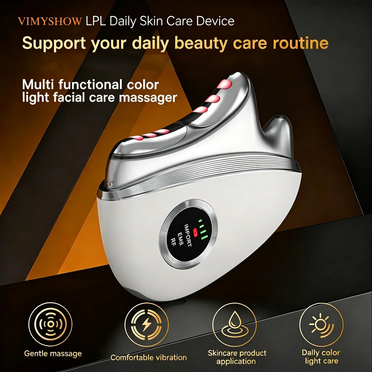 3-in-1 LED Microcurrent Facial Massager and Skin Tightening Wand