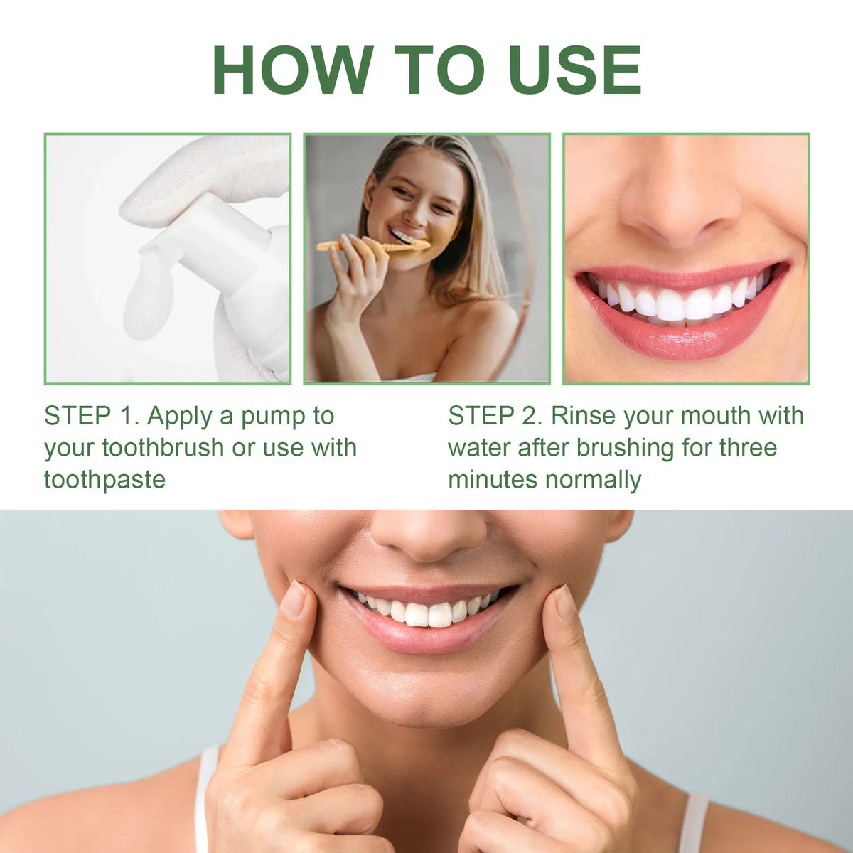 Whitening Foaming Toothpaste for Stain Removal