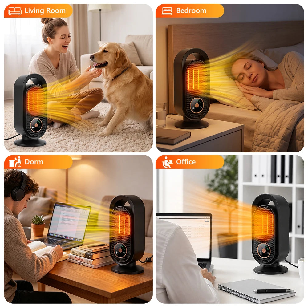 Portable Electric Ceramic Desktop Heater with Timer - 13