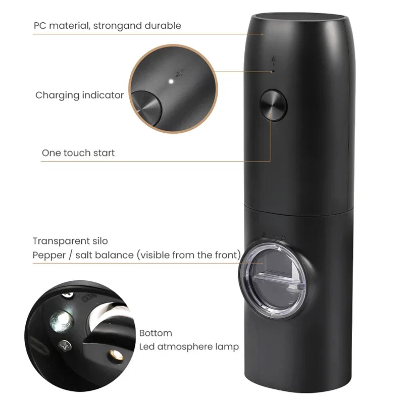 Electric Automatic Salt and Pepper Grinder with LED Light