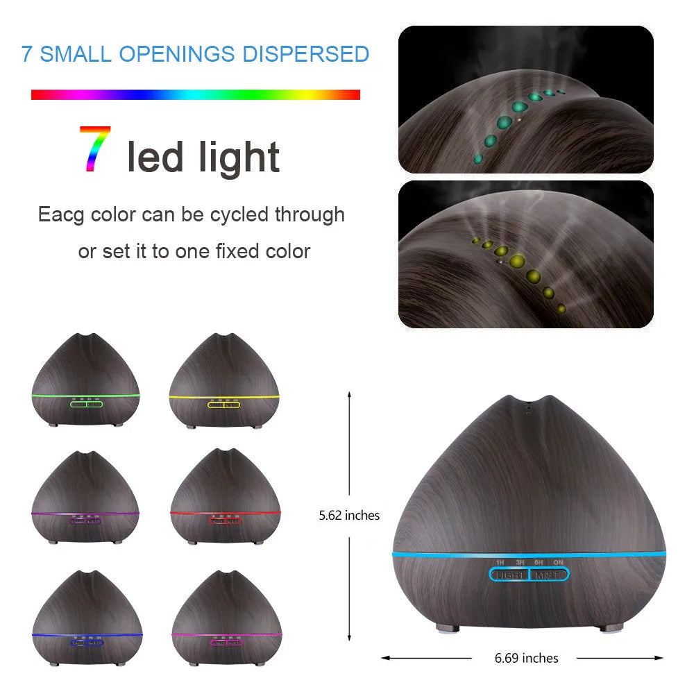 Ultrasonic Aroma Diffuser with 7 Color LED Lights and Remote Control - 3