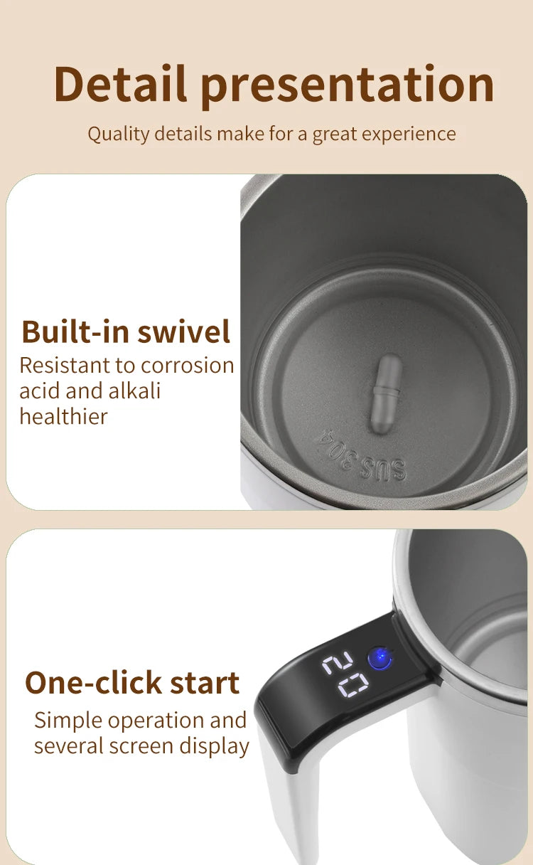 Automatic Self-Stirring Temperature Display Mug