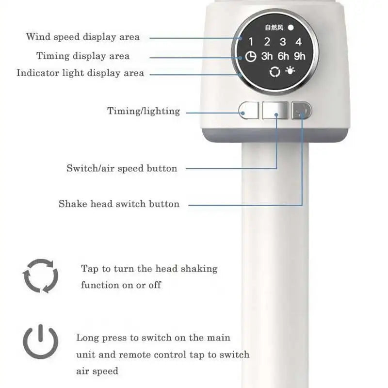 Rechargeable Portable Air Circulation Floor Fan - 4