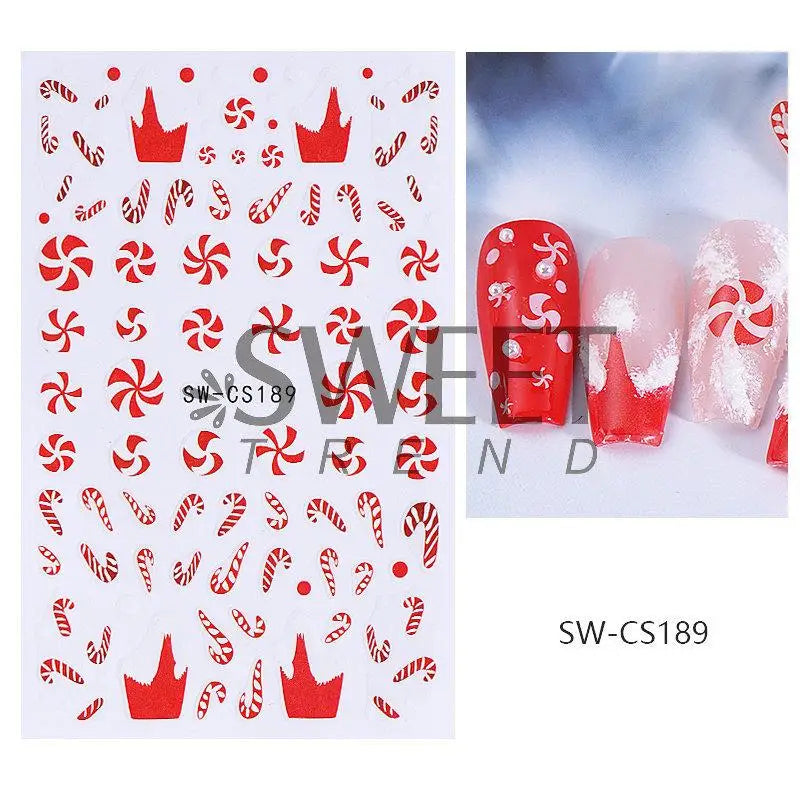 3D Christmas Cartoon Self-Adhesive Nail Art Decal Stickers