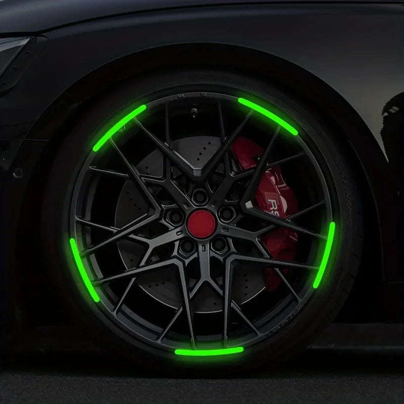 Luminous Reflective Wheel Rim Stickers for Cars and Motorcycles