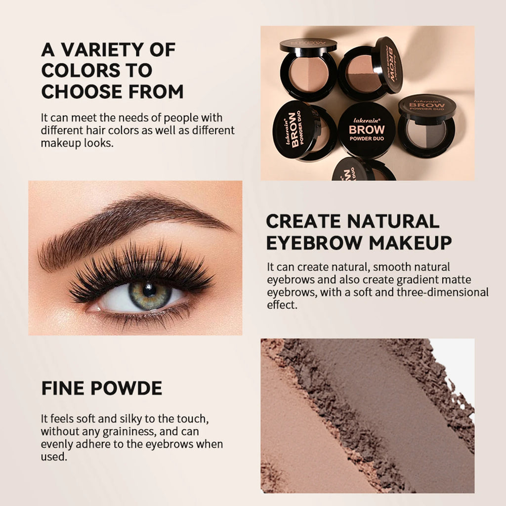 Two-Tone Eyebrow Powder Duo with Applicator Brush
