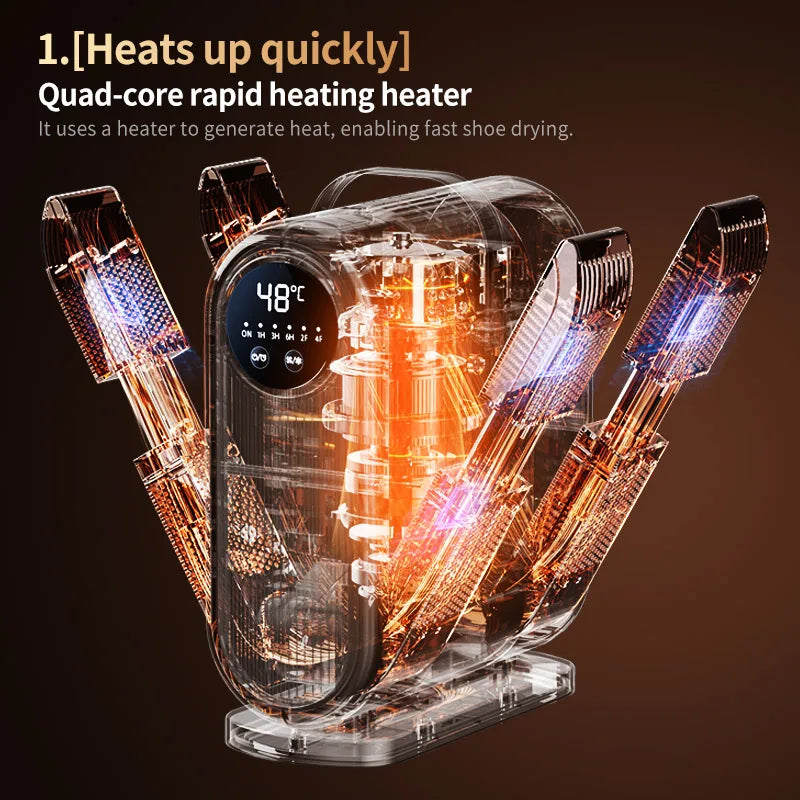 Foldable Electric Shoe Dryer and Deodorizer with Timer