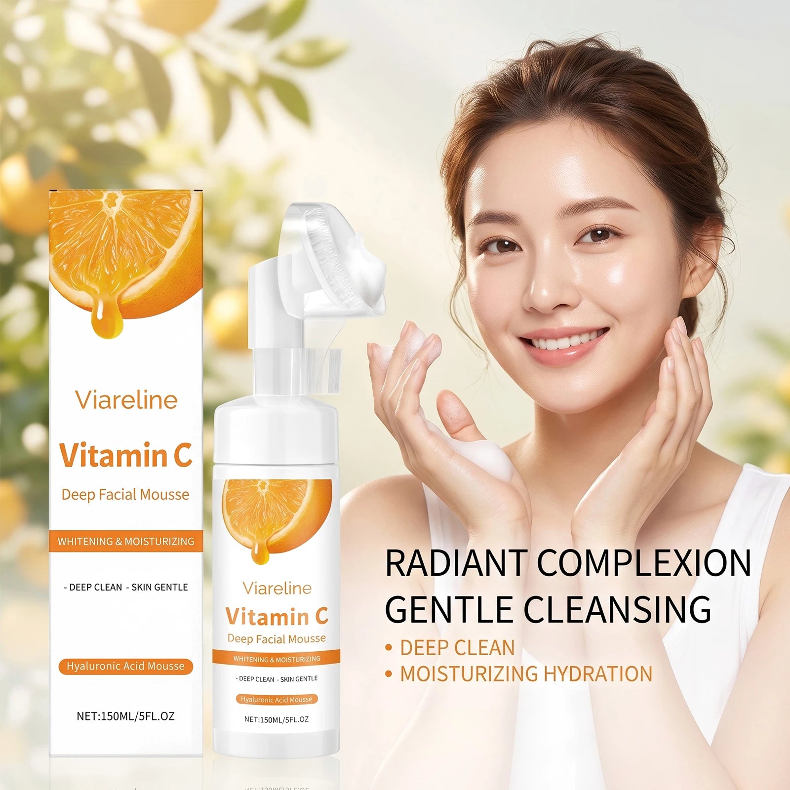 Vitamin C Brightening Facial Cleanser with Silicone Brush - 5