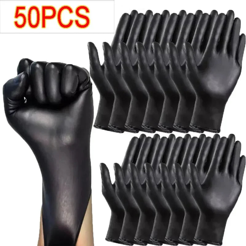 Disposable Black Nitrile Cleaning Gloves - 13
