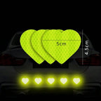 Reflective Heart Safety Stickers for Night Driving