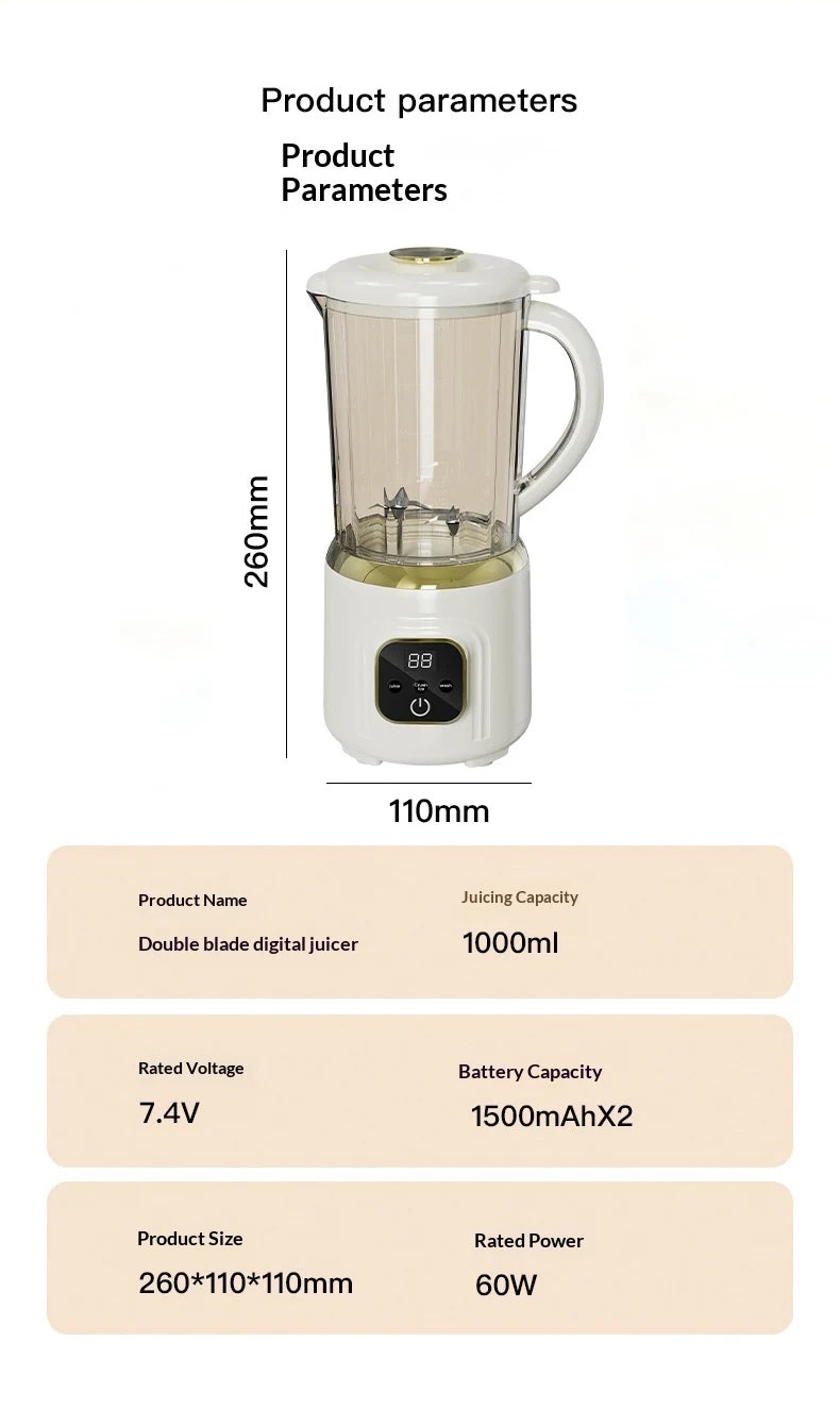 Portable Wireless Electric Fruit and Ice Blender - 25