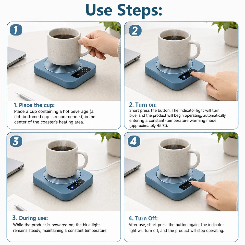 Electric Constant Temperature Mug Warmer Coaster - 12