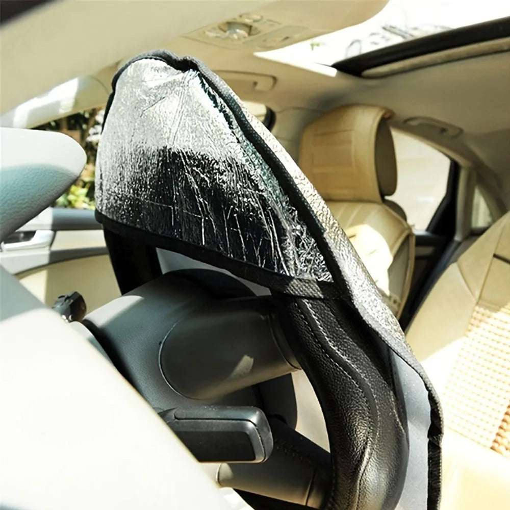 Heat-Reflective Car Steering Wheel Sun Shade Cover - 3