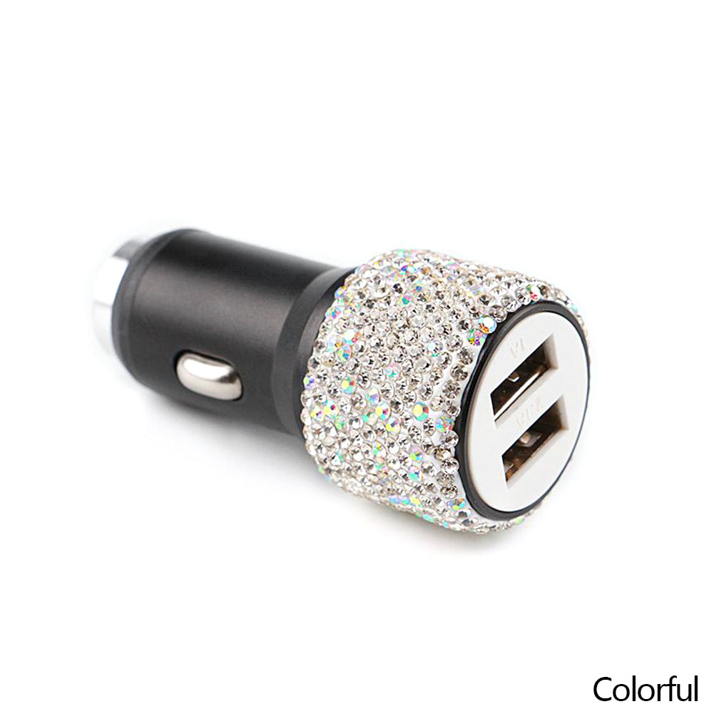 Dual Port Rhinestone USB Car Charger