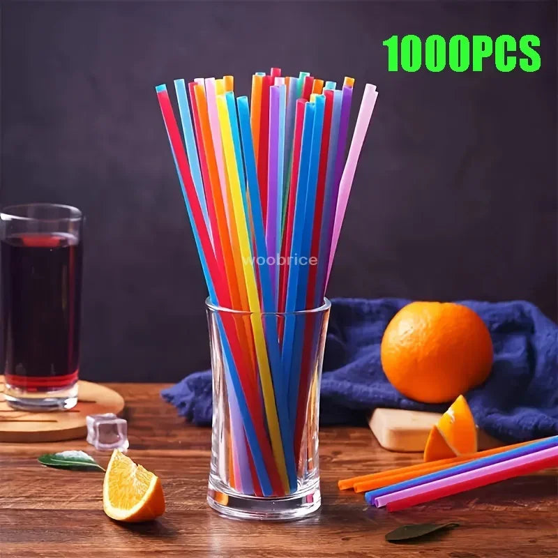 Flexible Multicolor Striped Drinking Straws for Parties and Events